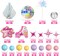 Roller Skate Cake Topper Disco Ball Cake Toppers Pastel Ball Cake Decorations Hot Pink Stars for Girls 80s 90s Skating Hip Hop Theme Rolling Party Decorations